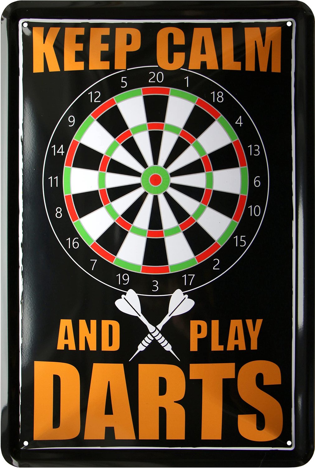 Retro Blikbord Keep Calm And Play Darts 20 x 30 cm