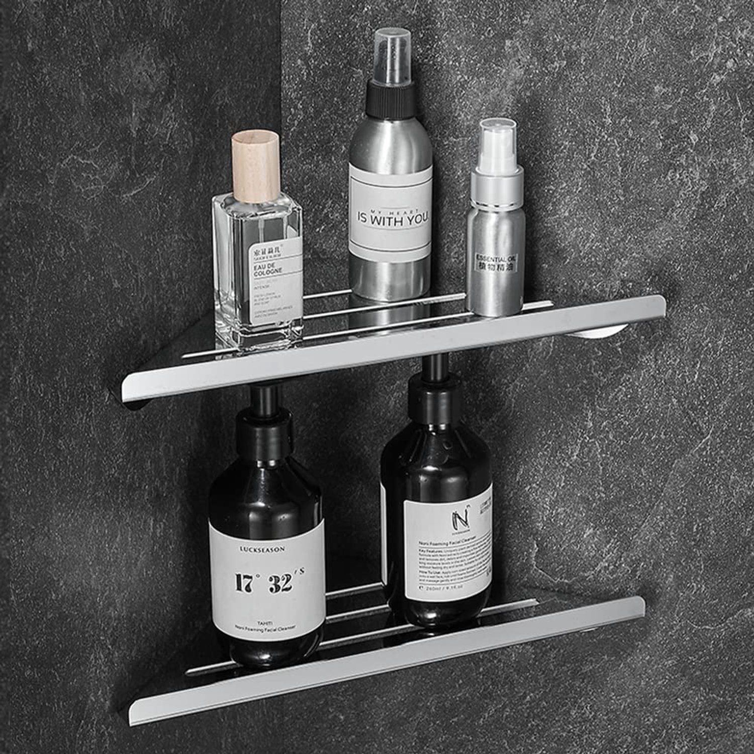 Set van 2 Wandplanken voor Douche zonder Boren