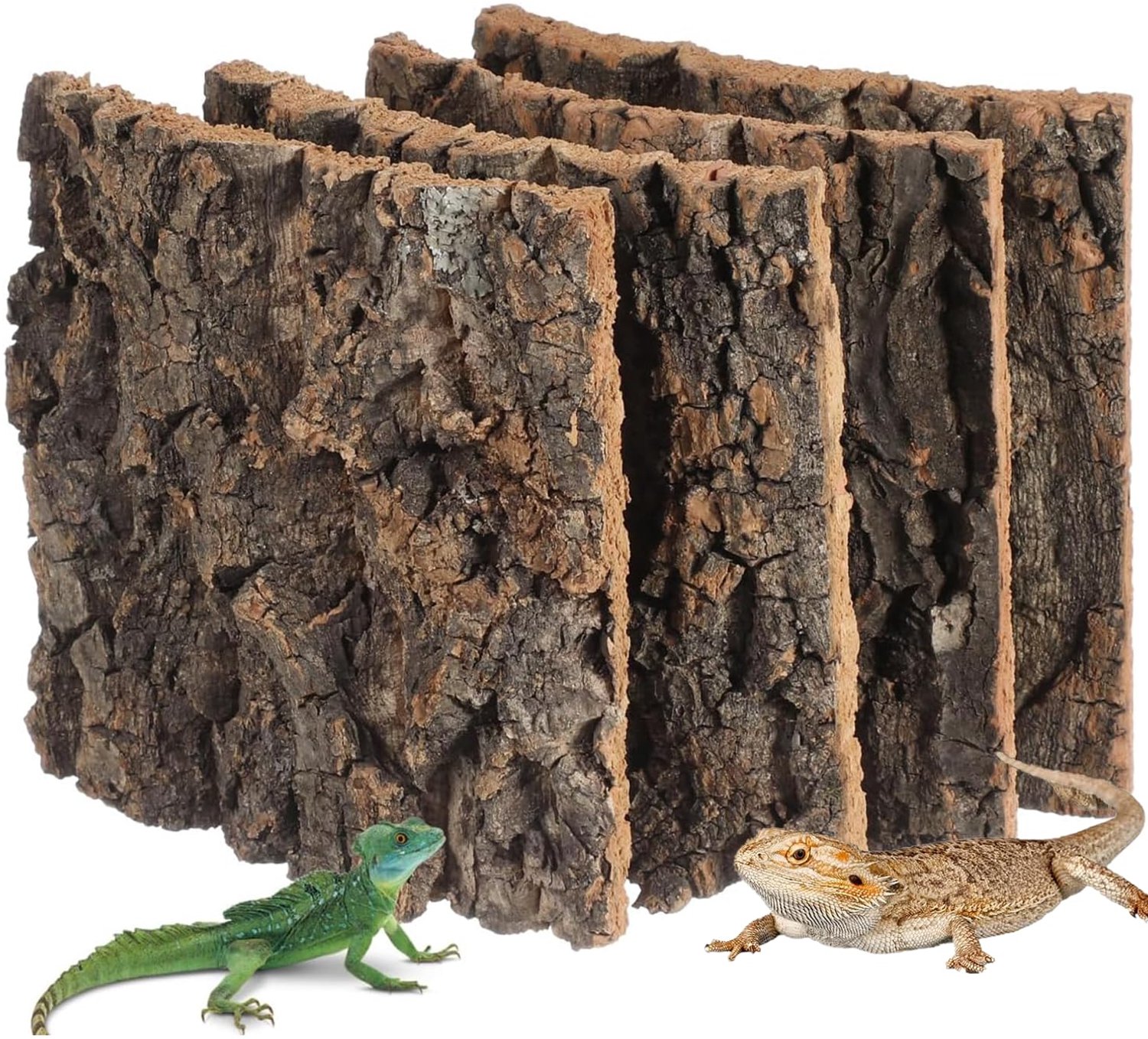 Set van 4 Kork Achtergronden voor Terrarium 15 x 15 cm