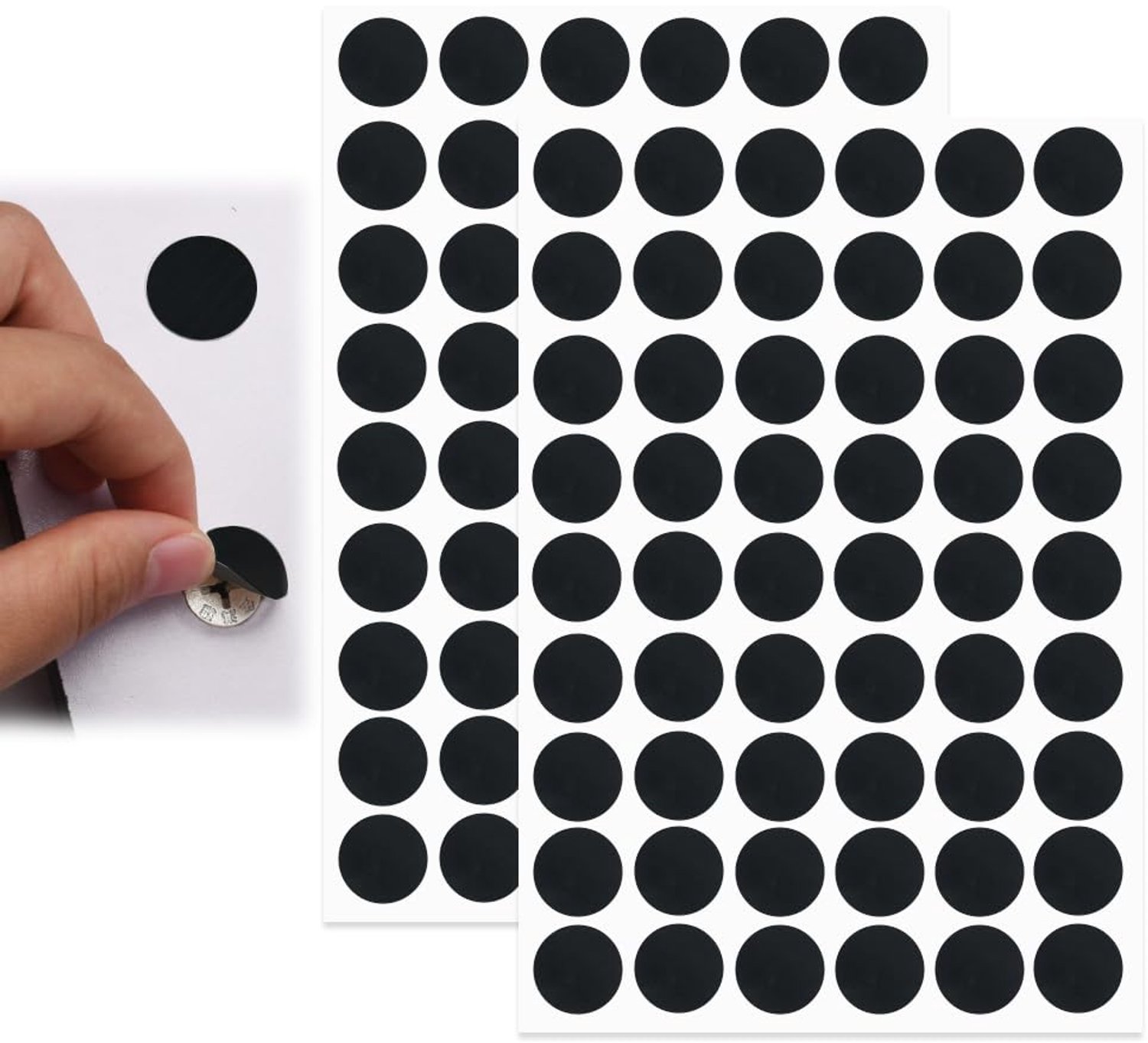 108 Stuks Zelfklevende Schroefgat Stickers Zwart 21mm