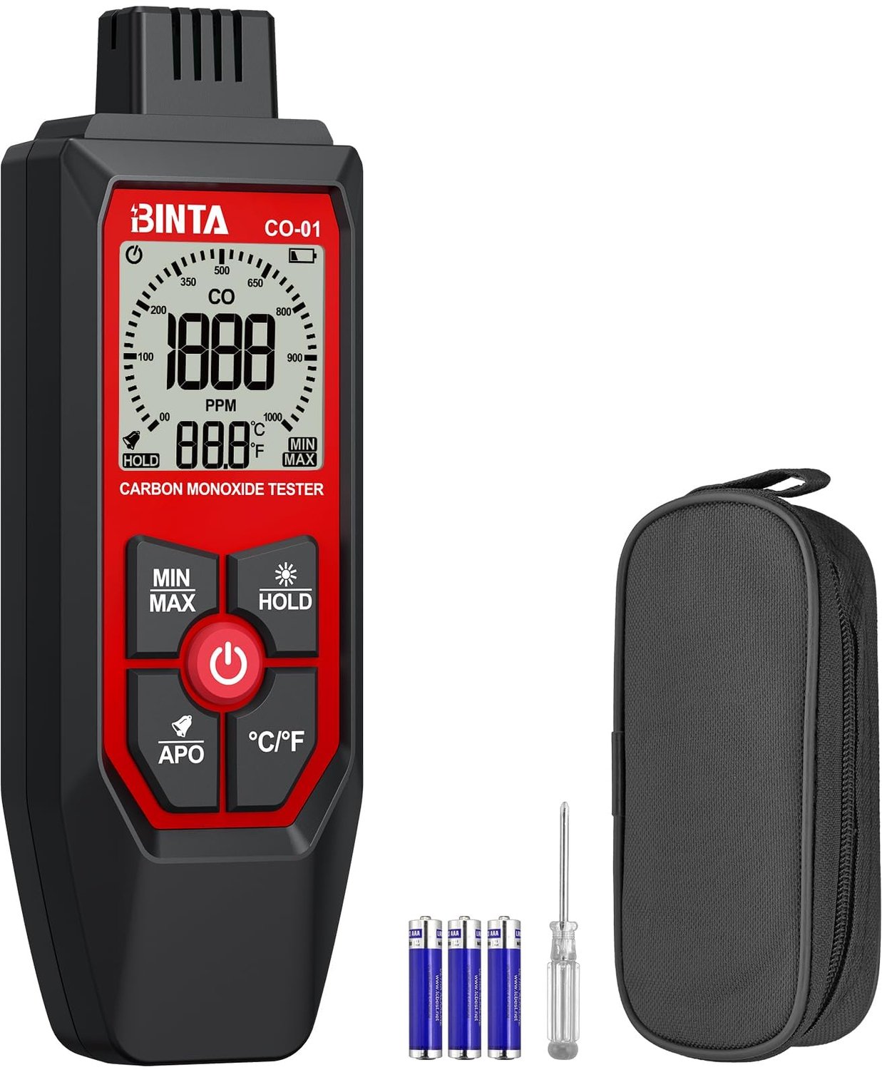 Koolmonoxidemeter met Alarm en LCD Display