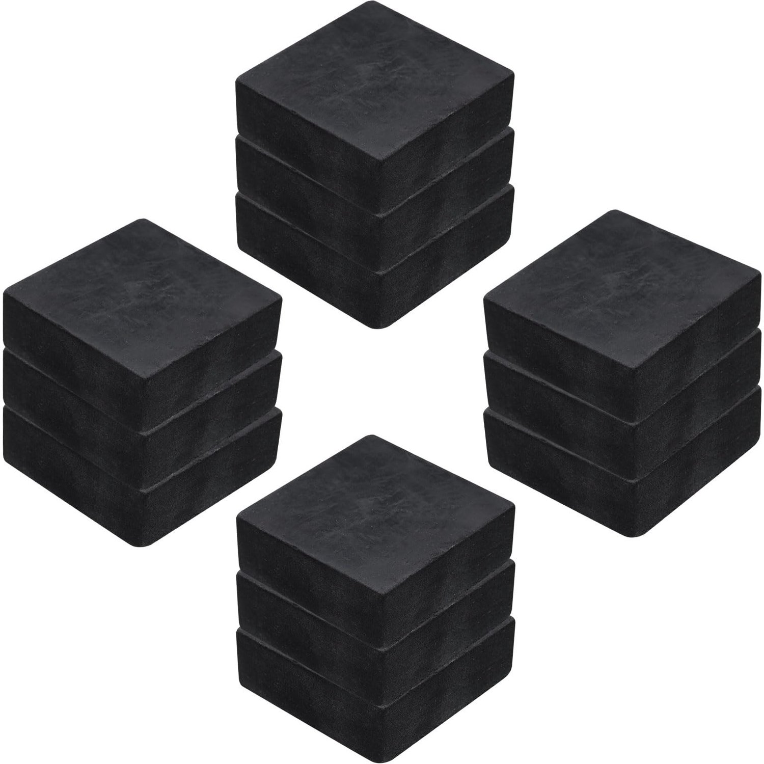Antivibratiematten - 12 stuks rubber zwart 50mm