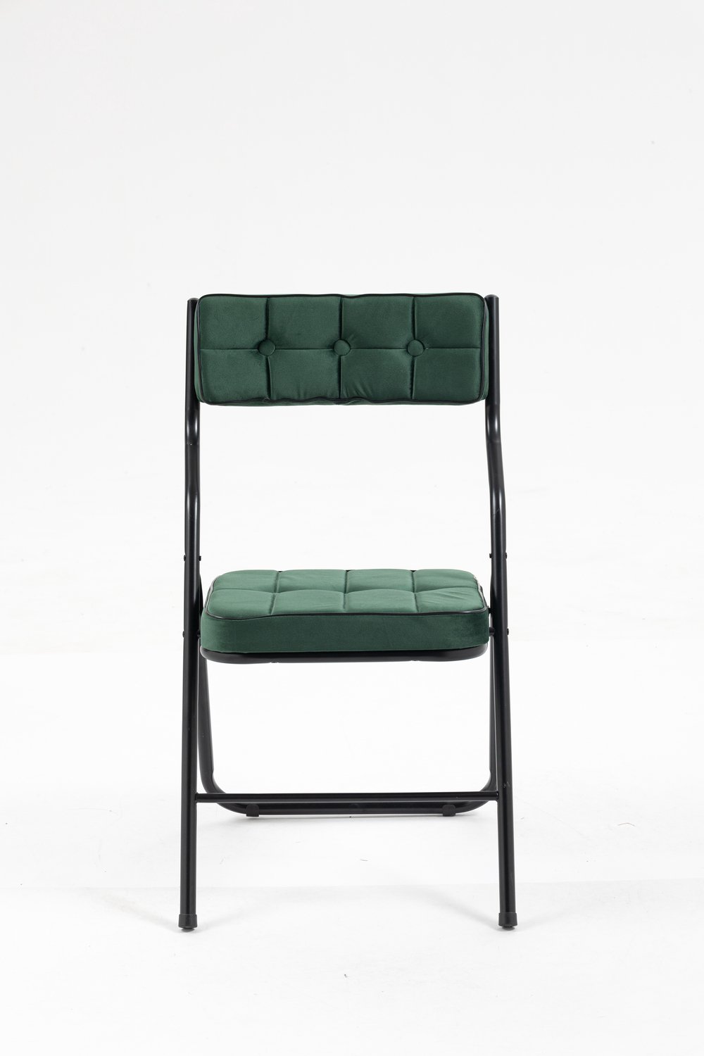 SONNENH Inklapbare eetkamerstoelen set van 2 - Velvet - Stalen frame - Groen