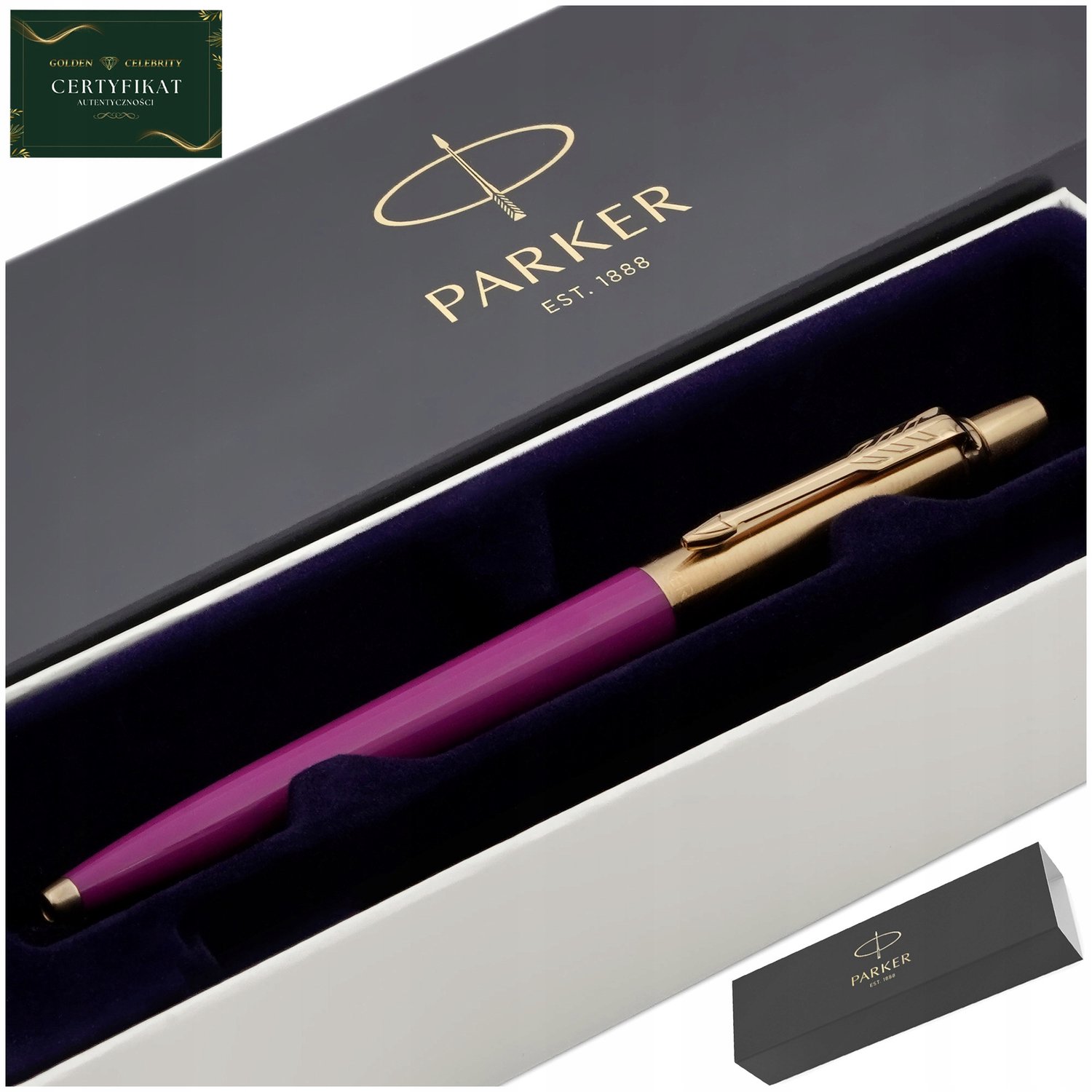 Parker Magenta Gouden Pen 24 Karaat - Luxe Cadeau met Certificaat