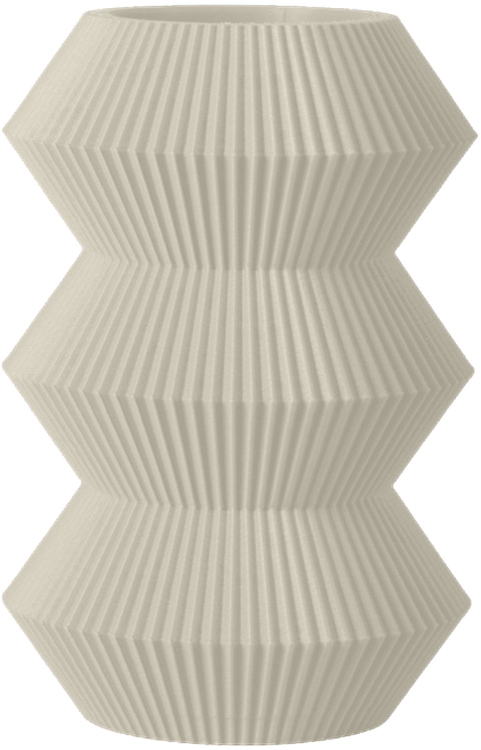 Layvo ORDEN Vaas - Crème - D17 x H25 cm - droogbloemen vaas - geometrische vaas - gerecycled plastic