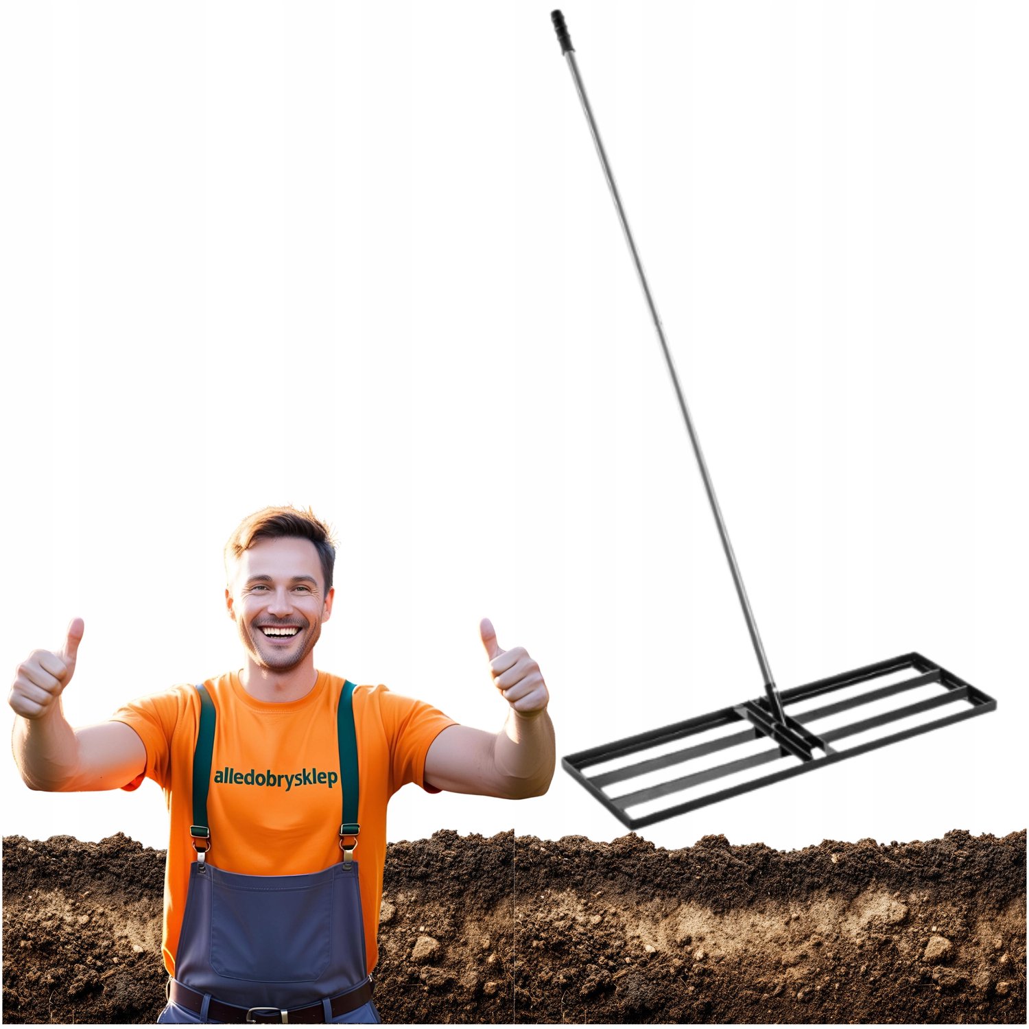 Merkloos Stalen Grondnivelleerder 75x25cm - Ideaal voor Tuin & Gazon