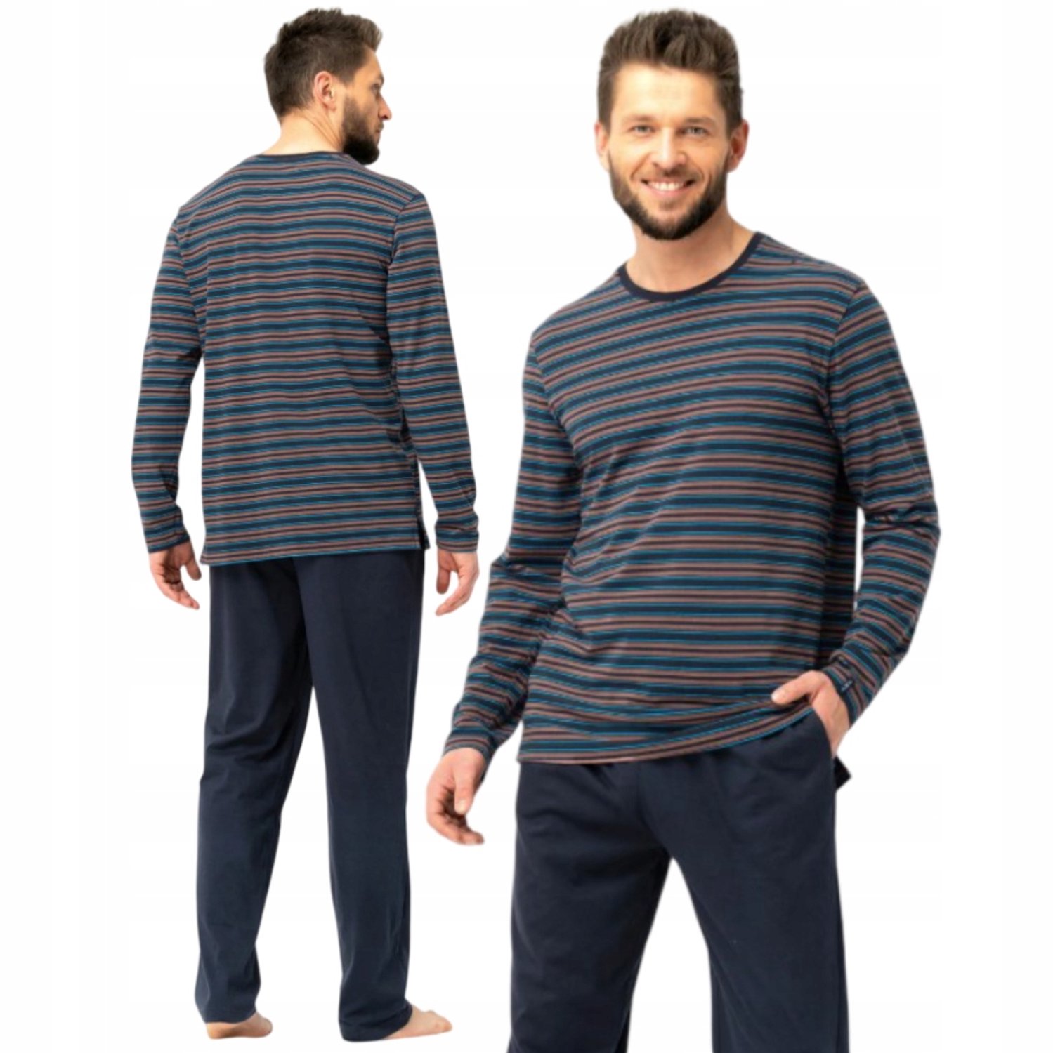 Heren Pyjama Katoen KEY MNS 315 Lange Mouw Maat XXL