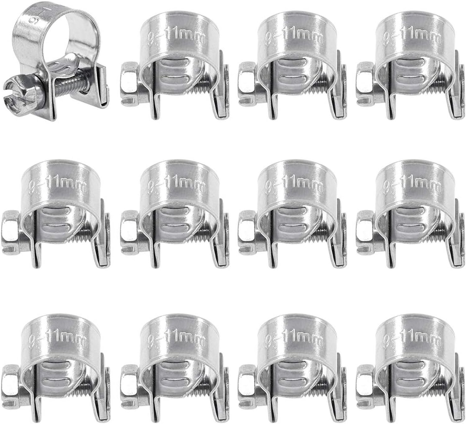 Slangklemmen set 12 stuks - 16MM-18MM - 304 roestvrij staal - eenvoudig aan te passen voor diverse toepassingen - Vemera
