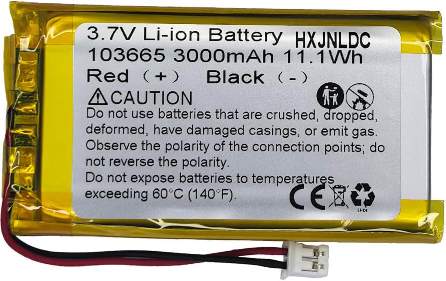 Oplaadbare lithium polymer batterij 3000mAh - 103665 model - 3.7V - ideaal voor mobiele energieopslag - Luxento