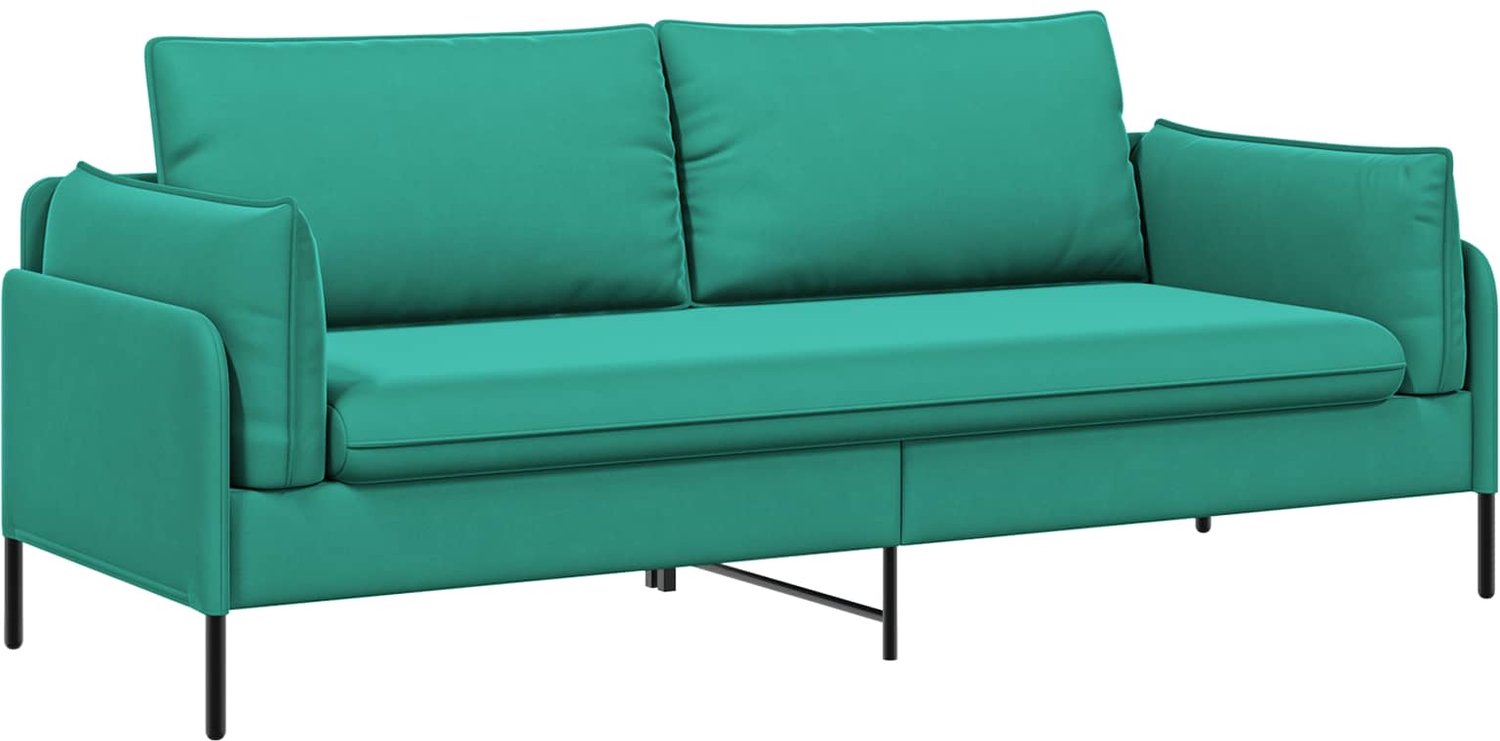 vidaXL 3-Zits - Sofa - Turquoise - 222 - x - 81 - x - 89 - cm - fluweel