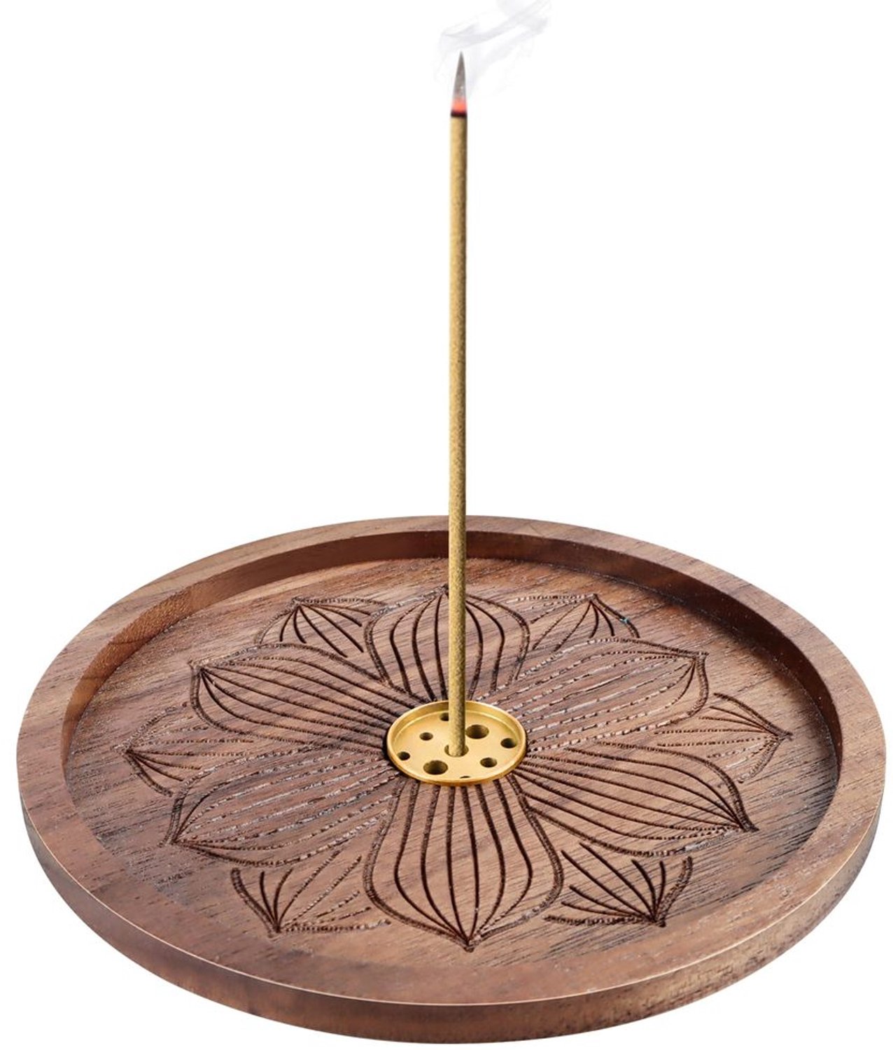 Houten Incense Stick Houder met Asopvangbak