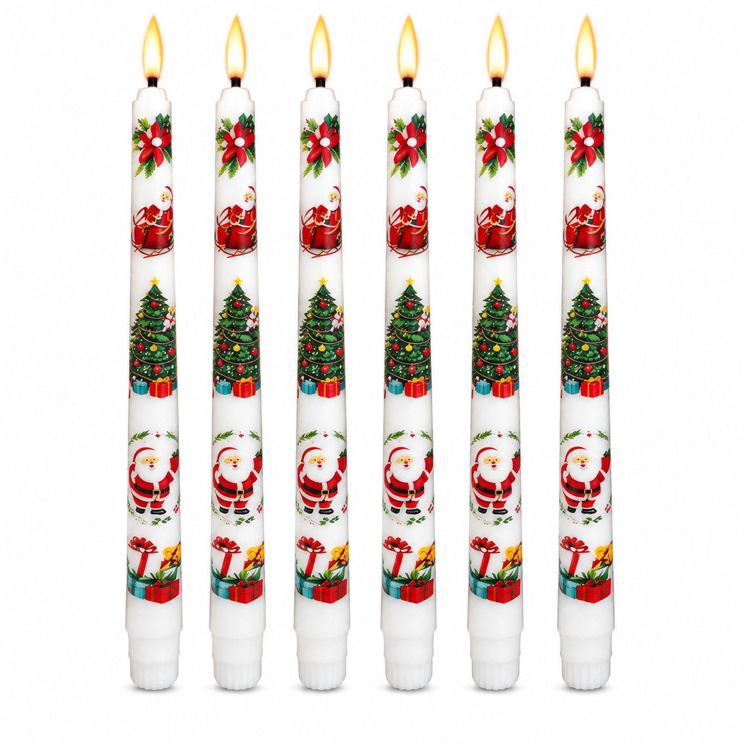 SWGOTA led kaarsen voor kerst, standaarduitvoering B, 27 x 2,2 cm, warm licht, batterijvoeding, zonder batterijen Wit
