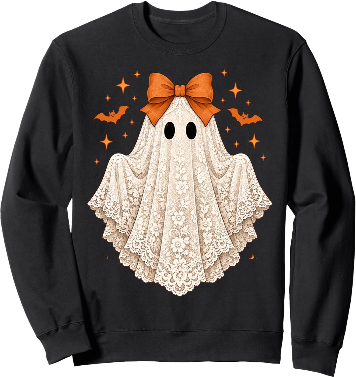 Sweatshirt met spook en oranje strik