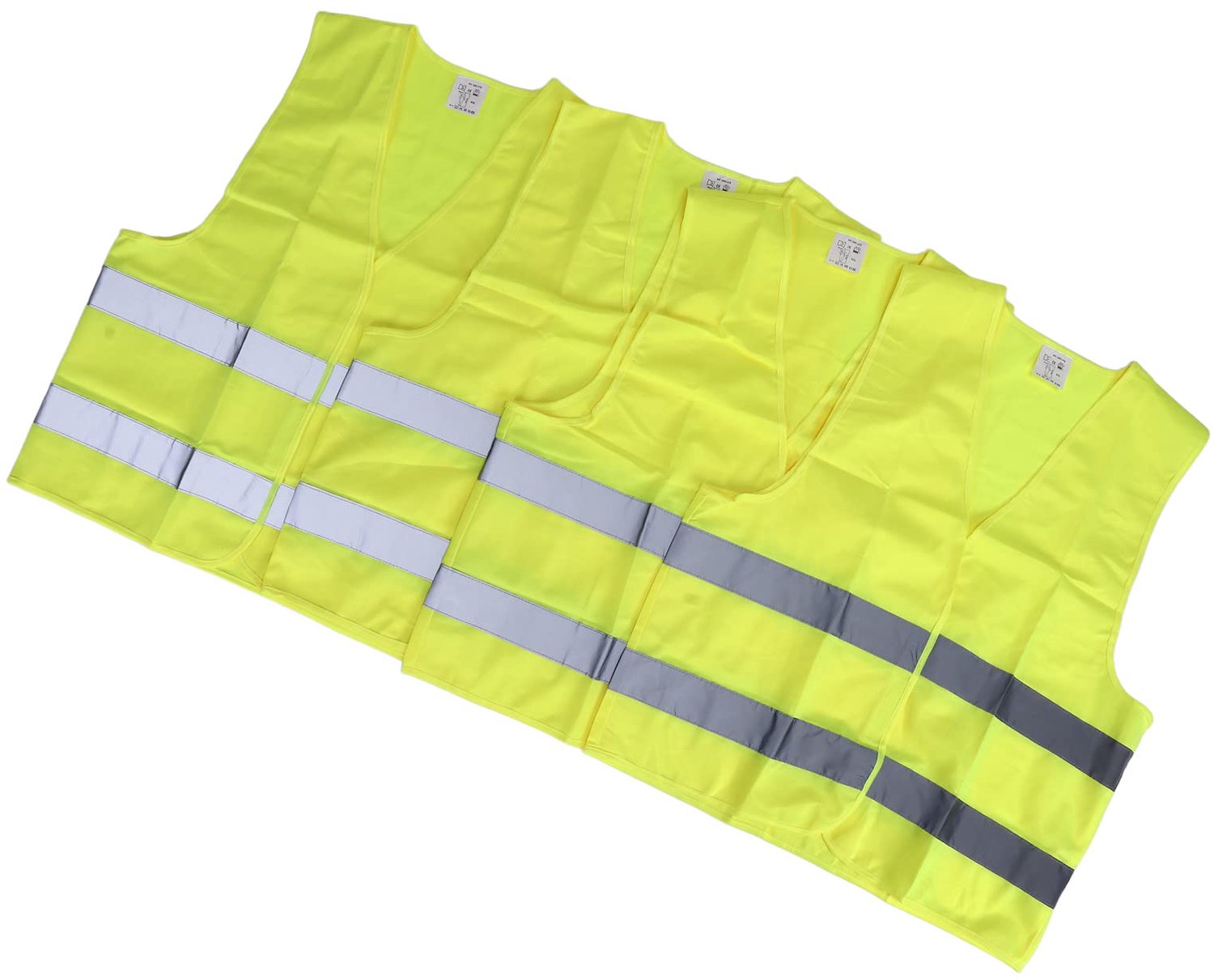 Veiligheidsvest Hoge Zichtbaarheid - Reflecterend Hesje - 4-delig - XXL - Gebreid Polyester - Veiligheid bij Verkeerspech - Reflecterend Vest