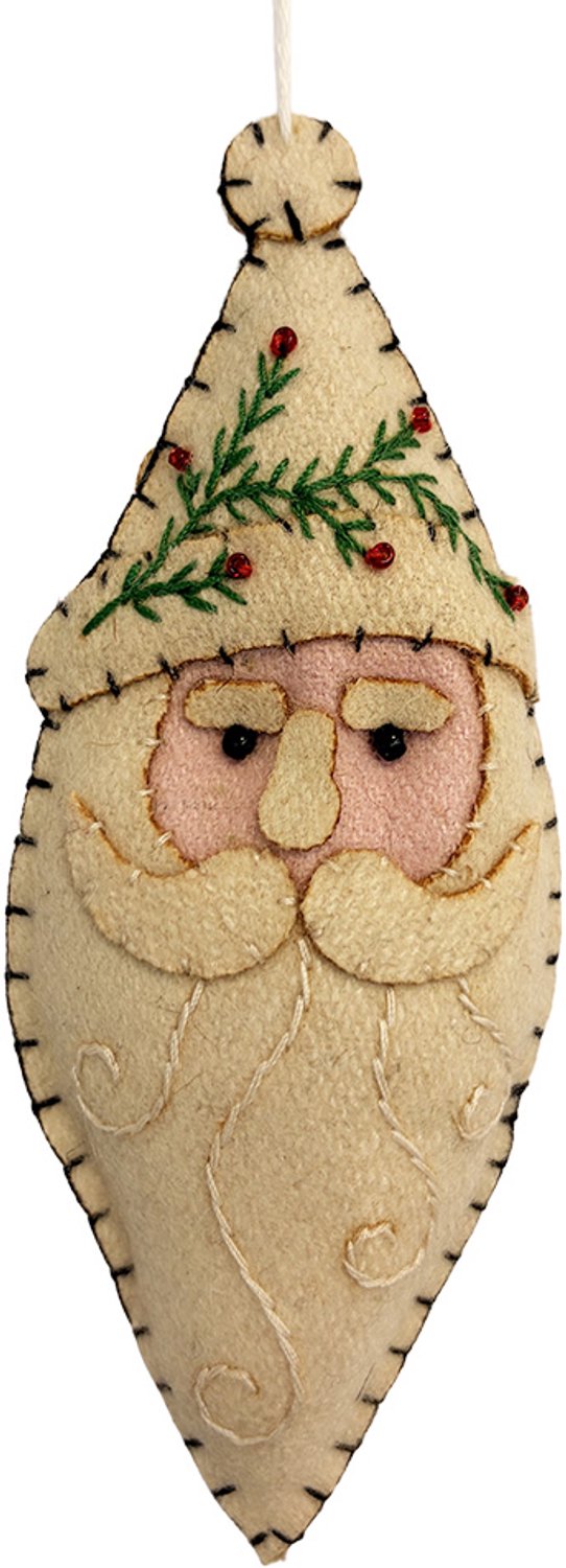 Clayre & Eef Kersthanger Kerstman Beige Vilt