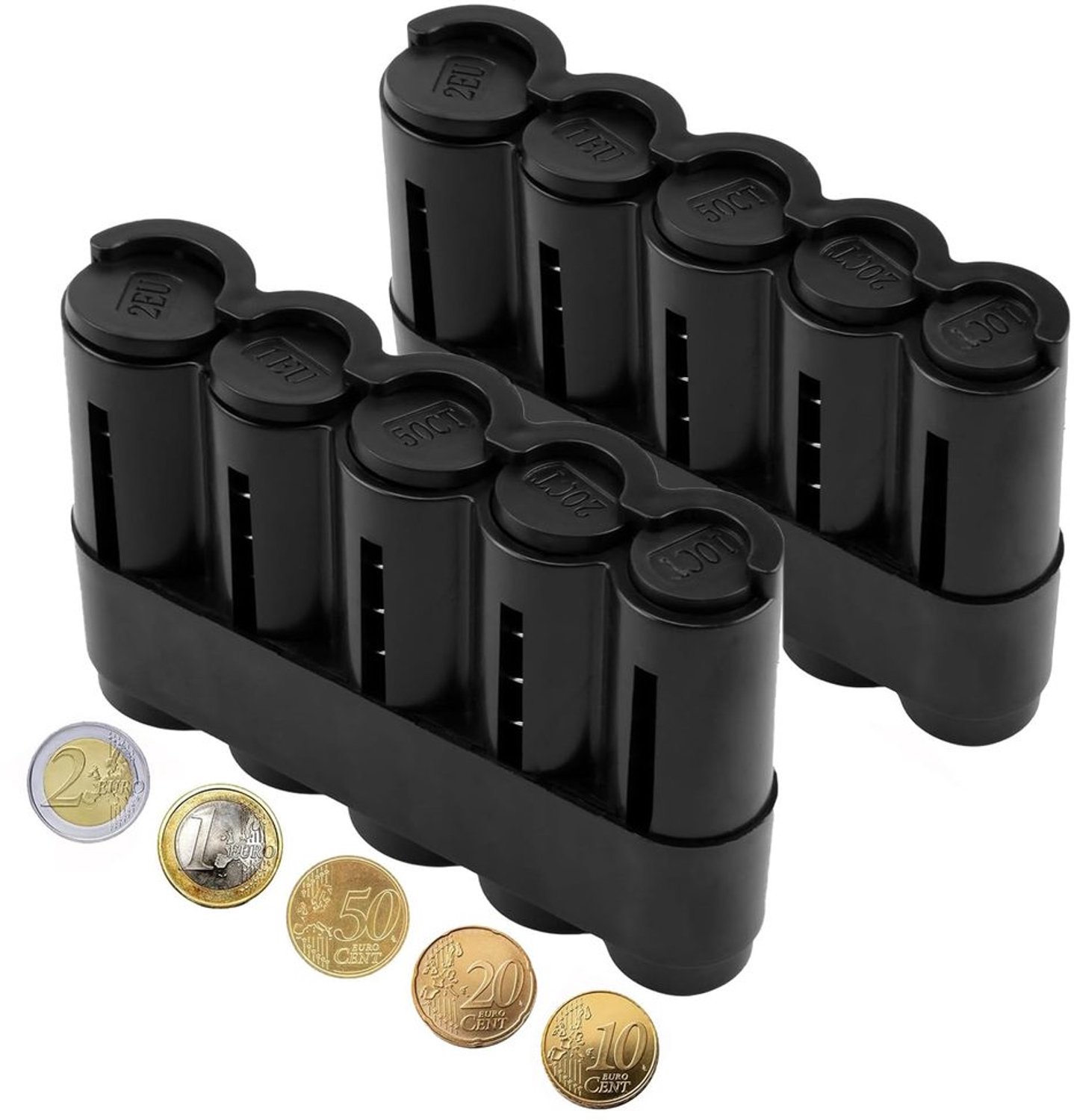Muntendispenser Compact, Set van 2 voor Huishoudelijk Gebruik