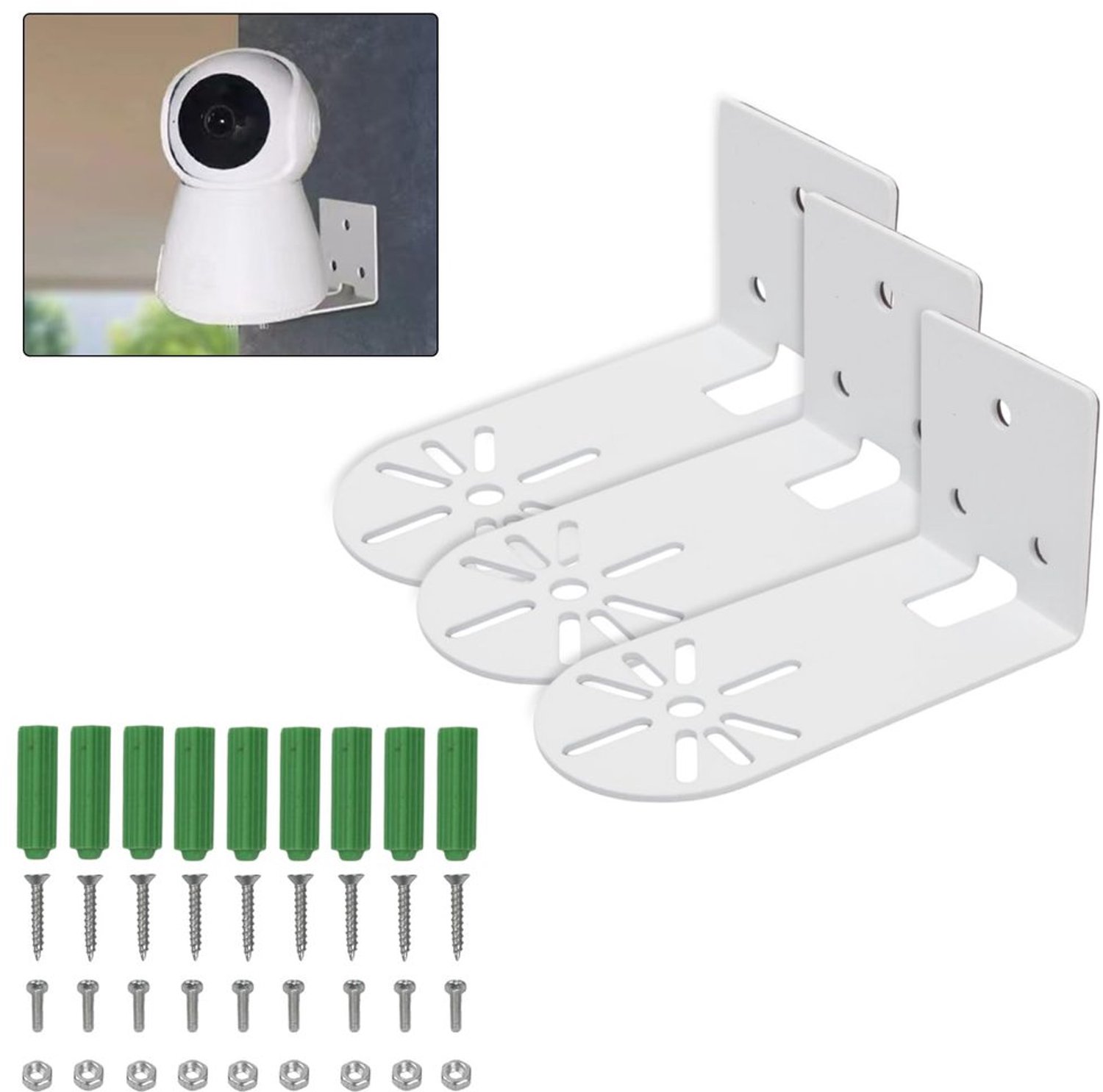 L-vormige Wandplafondhouder voor Bewakingscamera's - Set van 3