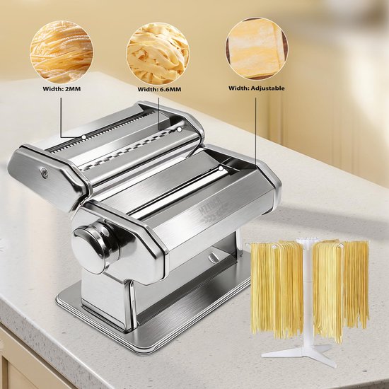 Pasta & Ravioli Maker Set - 150mm Stalen Noodle Maker met 9 Dikte-instellingen — afbeelding 4