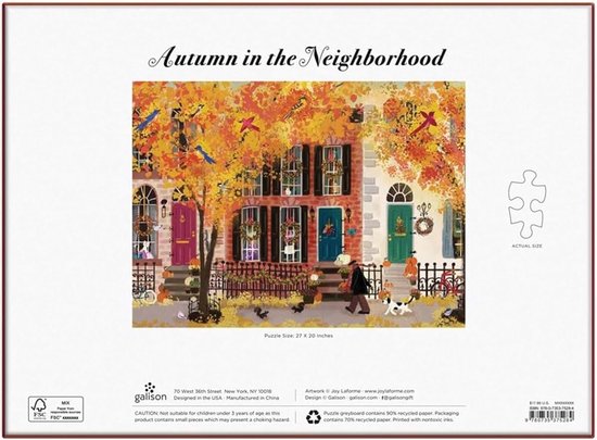 Galison Herfst in de Buurt 1000-delige Puzzel — afbeelding 4