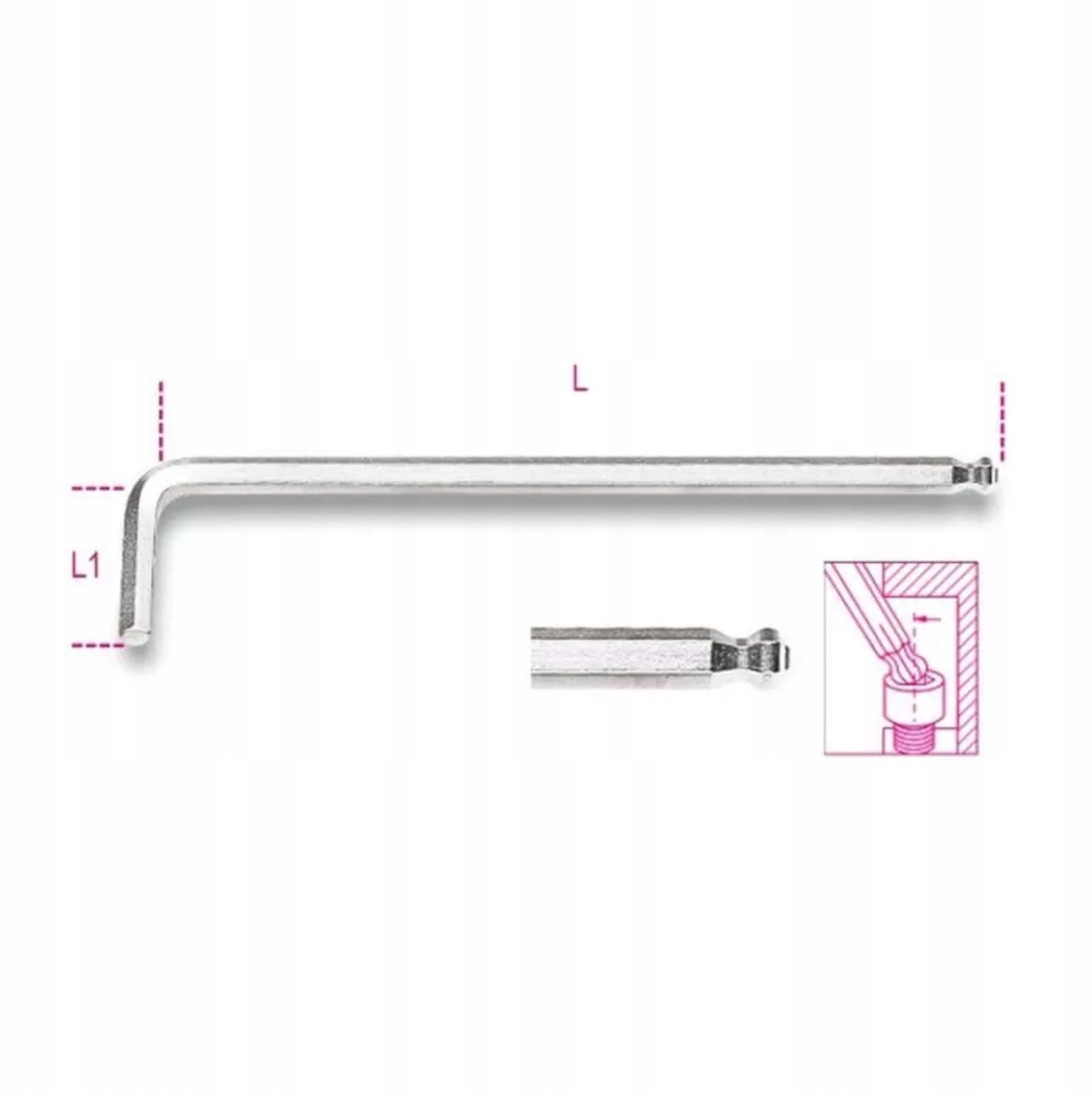 Beta 96LBP/1,5 Lange Inbussleutel met Kogelkop 1,5mm