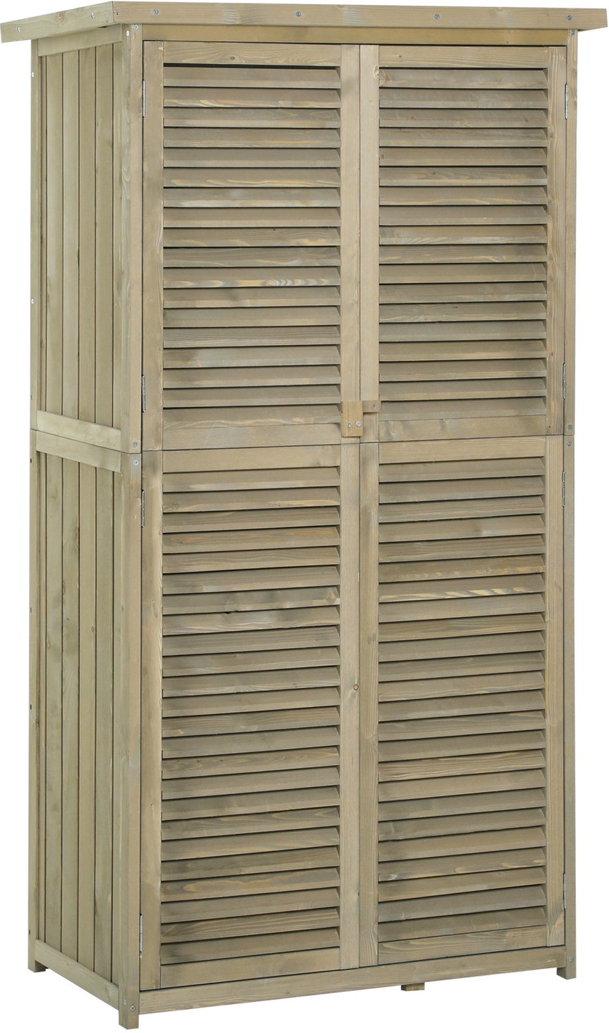Sunona Tuinkast - Met 4 planken en lamellendeuren - 87 x 46,5 x 160 cm - Grijs