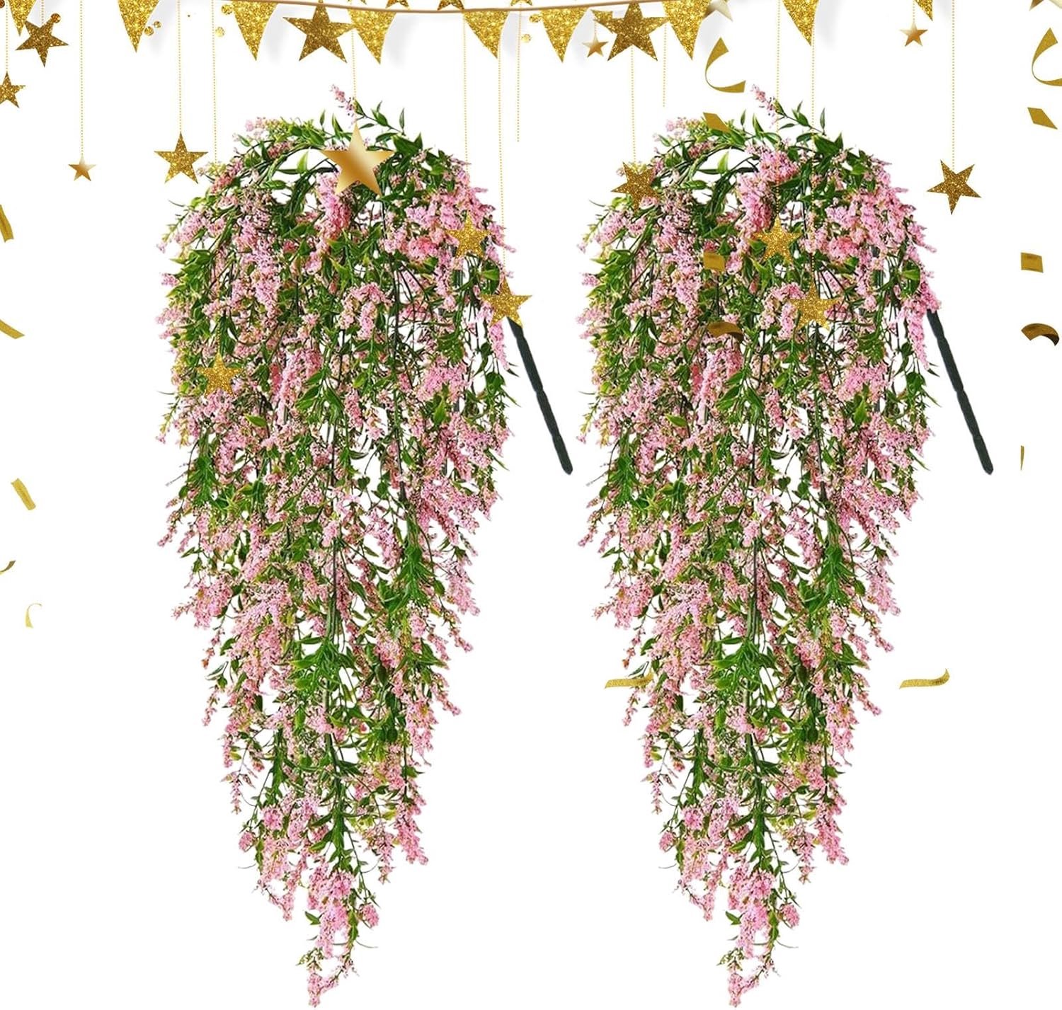 Kunstklimplanten, set met 2 realistische ranken, kunstbloemen, voor tuin, terras, binnenplaats, , boerderij, bruiloft