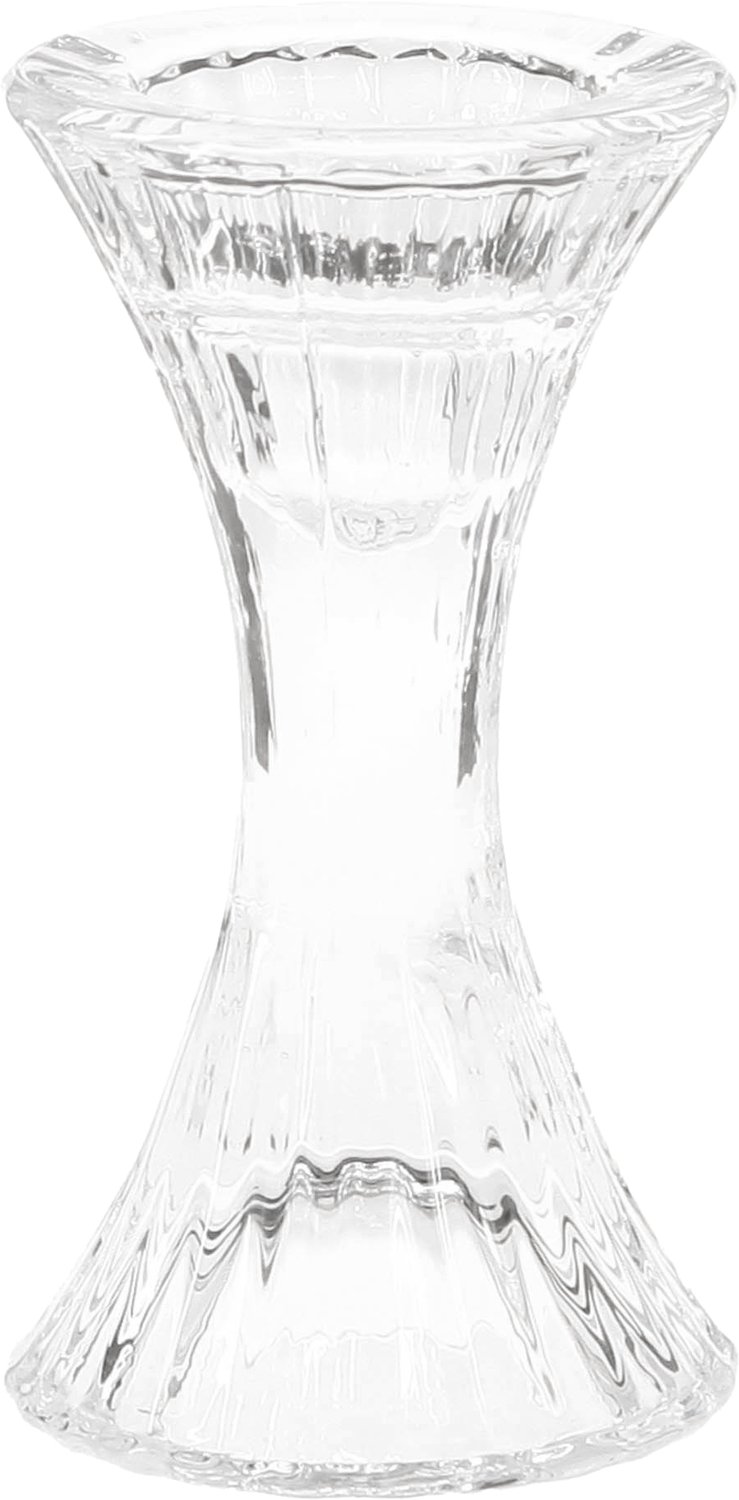 Kaarshouder glas rond stokkaarshouder Ø7cm H13cm 2st