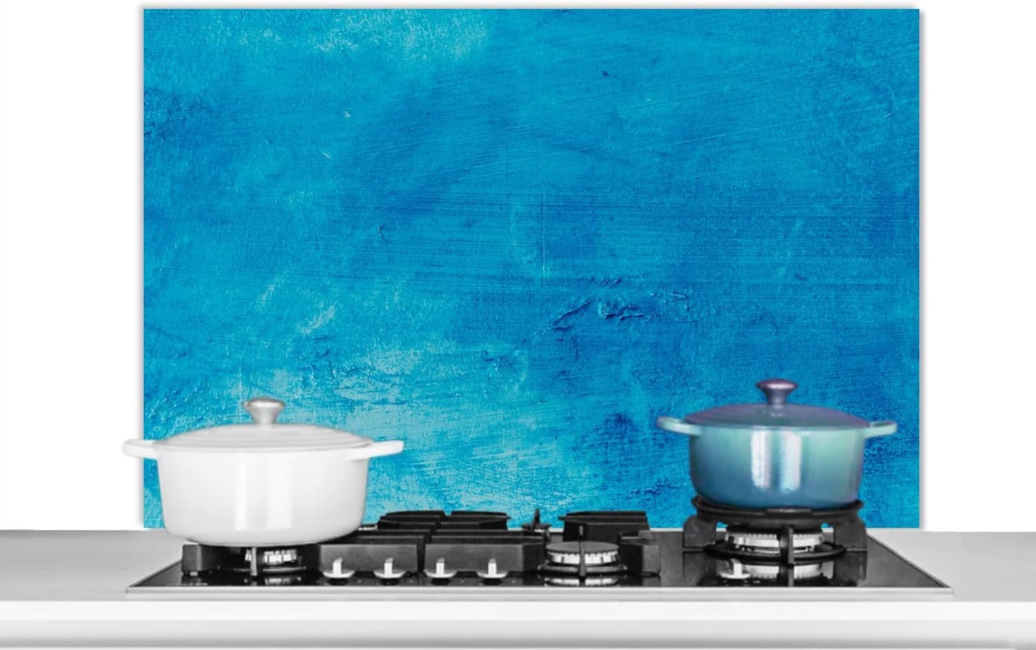 Spatscherm Keuken - 100x65 cm - Verf - Muur - Blauw