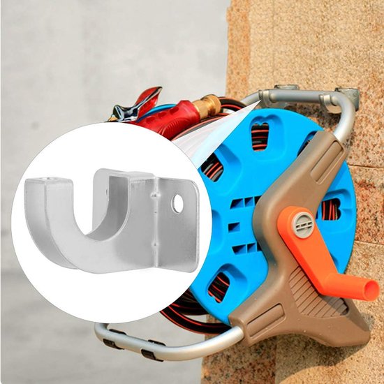Robuust frame voor wandmontage, irrigatieslanghaak voor badkamer, keuken, verzinkt, 6 haken — afbeelding 2