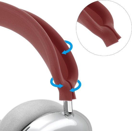 Hoes voor Airpod Max siliconen oorkussens bescherming afdekkingen TPU beschermhoes hoes cover case hoofdband cover case voor Apple Airpod Max wijnrood — afbeelding 4