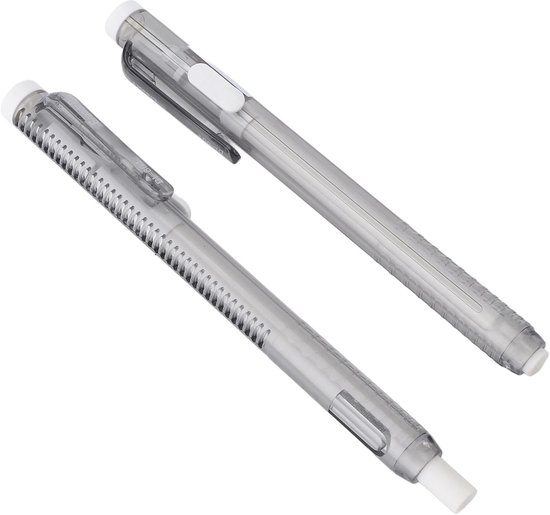Mechanische gumpen en vullen set 2 intrekbare gumpennen met 10 gum navullingen voor schoolkantoor studenten leraren ingenieurs duurzaam plastic rubber 13,5 cm 5.3in — afbeelding 3