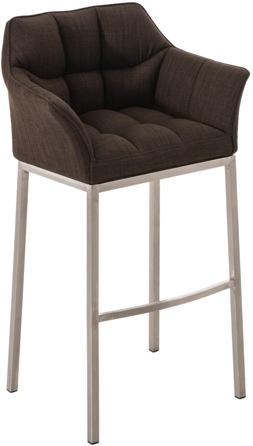 Luxe Comfort Barkruk - Stof - Bruin roestvrij staal/bruin