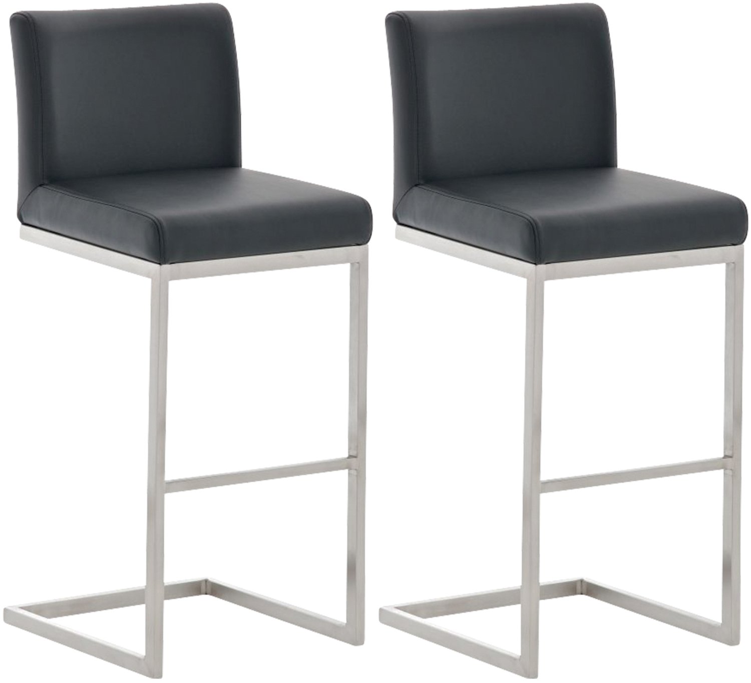 Luxe Comfort Barkruk - Set van 2 - Kunstleer - Zwart