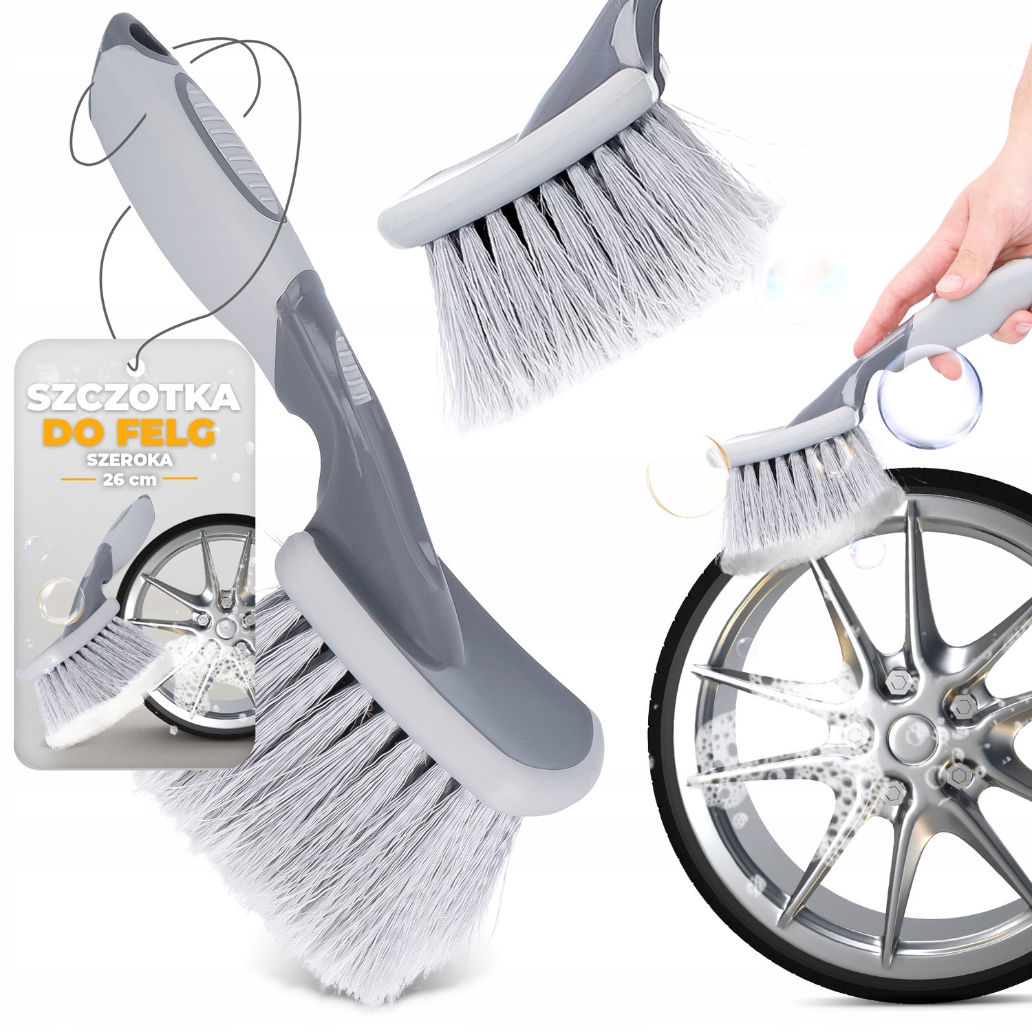 Universele Velg- en Bandenborstel voor Auto's - 26 cm