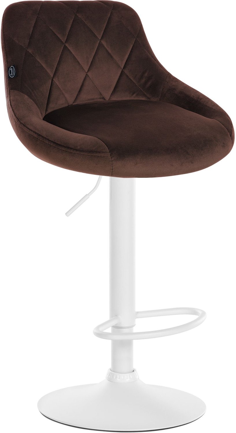 Luxe Comfort Barkruk - Fluweel - Bruin wit/bruin