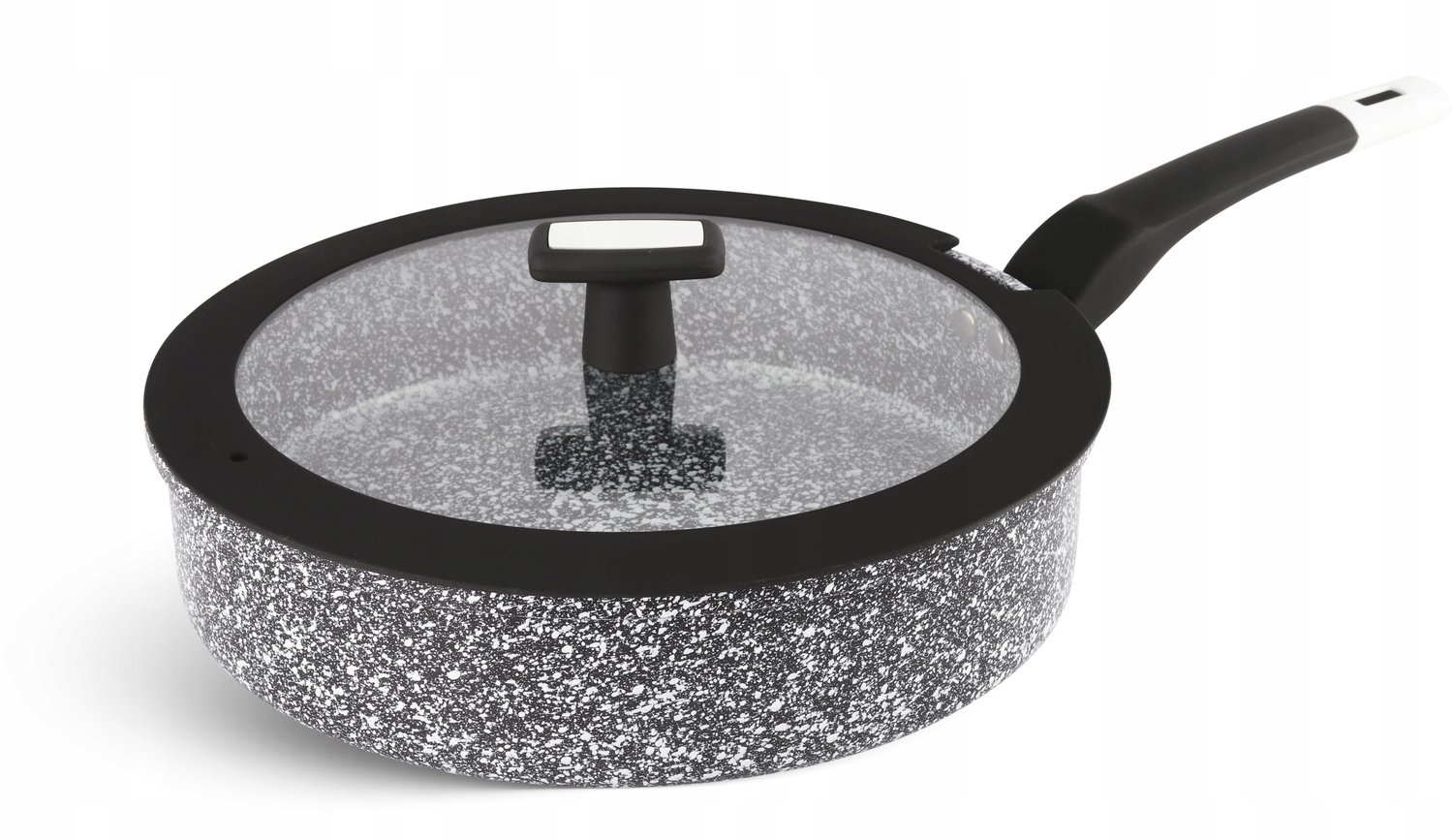 Granitowa Patelina 24cm met Deksel - Inductie Geschikt