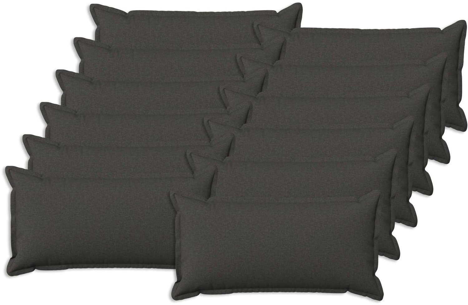 vidaXL Dekenkussen - 12 - st - HOUTEN - Donkergrijs - 40 - x - 80 - cm - Faux - Linnen
