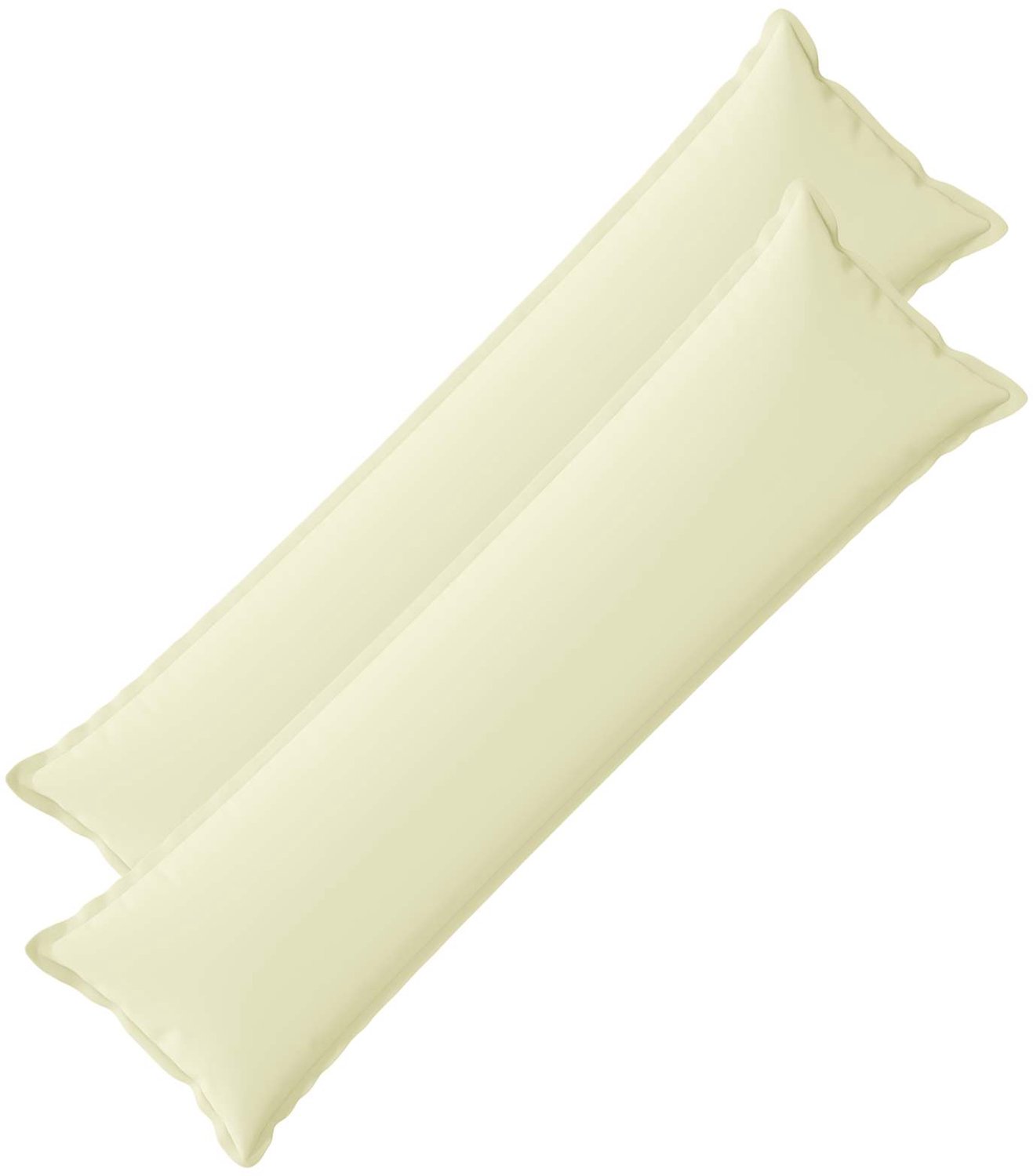 vidaXL Dekenkussen - 2 - st - HOUTEN - Crèmekleurig - 40 - x - 145 - cm - Polyester