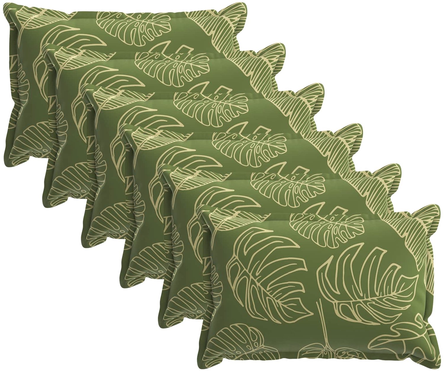 vidaXL Dekenkussen - 6 - st - HOUTEN - Blad - Design - 40 - x - 60 - cm - Polyester Bladontwerp