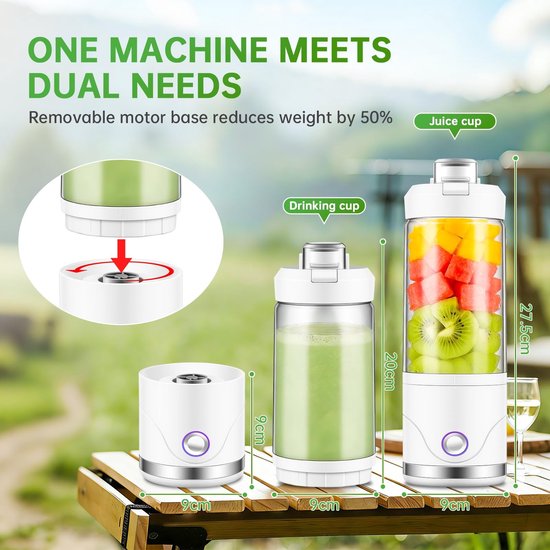 Draagbare Mixer 650ml met Afneembare Container — afbeelding 5