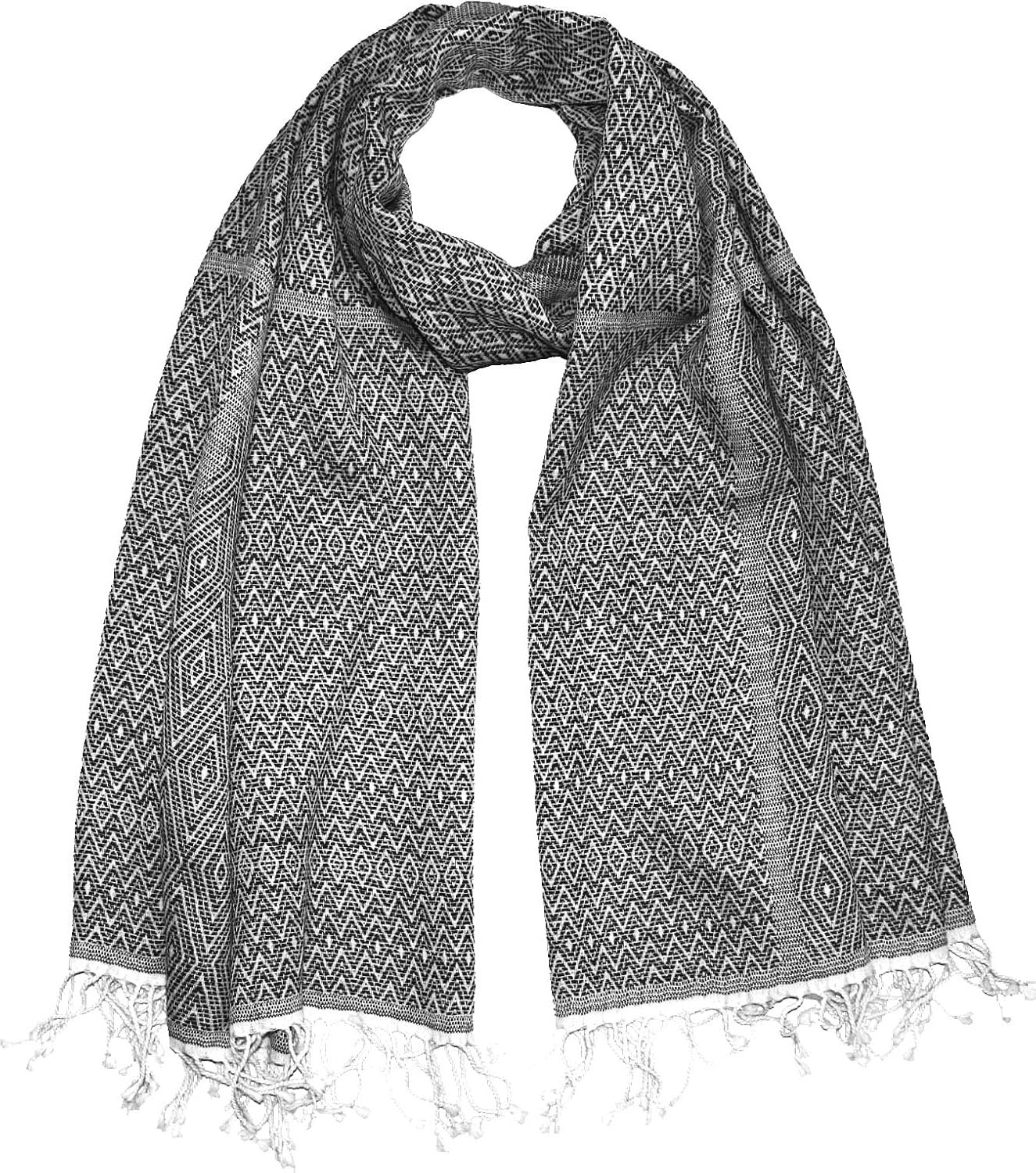Lorenzo Cana Heren Sjaal - Zachte Wol, Paisley, Tweekleurig Zwart Wit