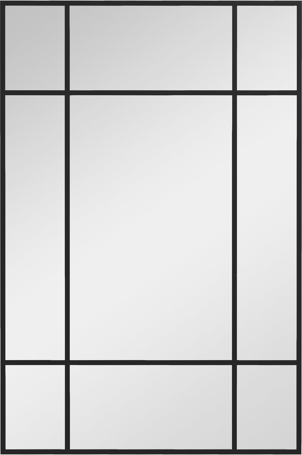 Homona Wandspiegel - Gitterdesign - Met metalen frame - Verticaal of horizontaal te plaatsen - 90 x 2 x 60 cm - Zwart