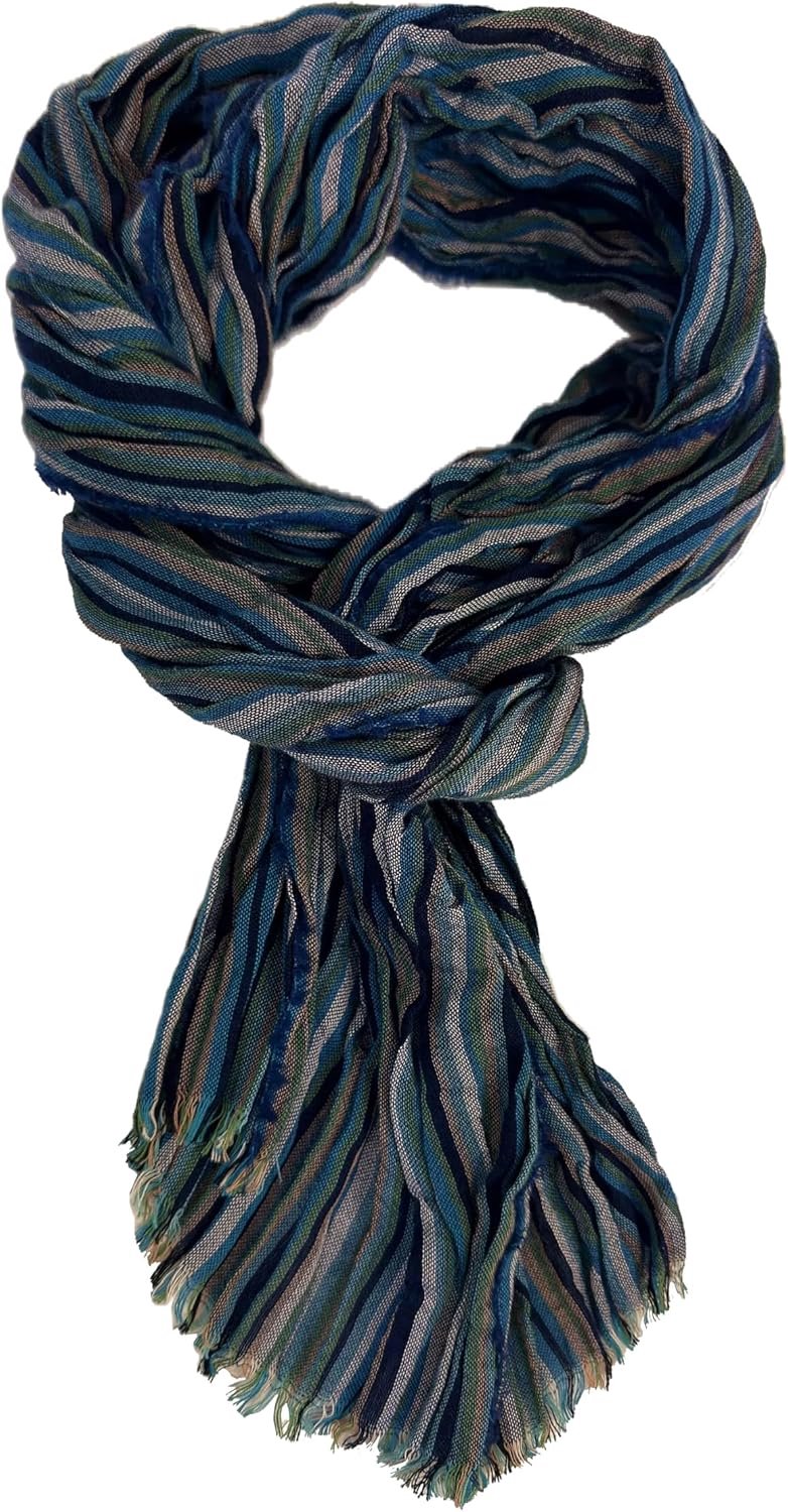 Modieuze Katoenen Sjaal met Crinkle Effect - Unisex