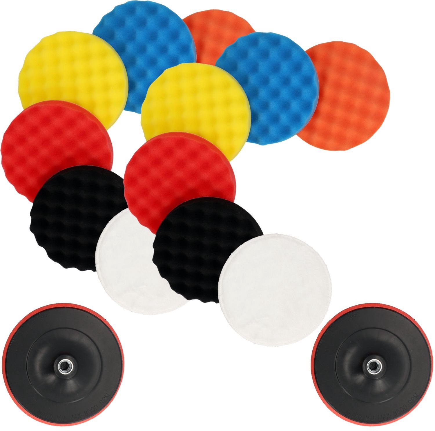 Mega Polijstspons Set 150mm Polijstschijf Polijst Polijstpads Klittenband Polijstschijf