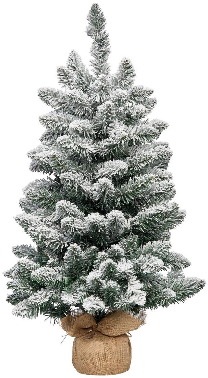 Sapin de Noël artificiel de table Juti floqué lumineux 90 cm