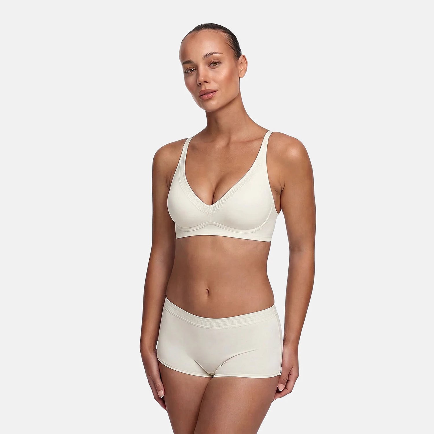 cfab Comfortabele push-up bh - Ecru - XS - BH Zonder Beugel Voorgevormd - Ondergoed - Naadlos