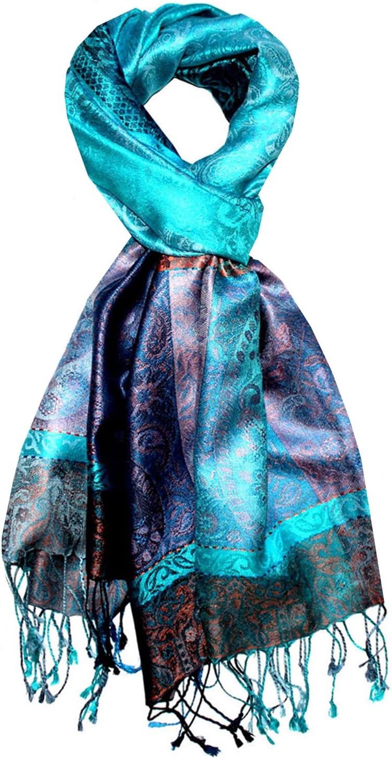 Lorenzo Cana Zijden Sjaal Jacquard Geweven 100% Zijde Paisley 70x190cm