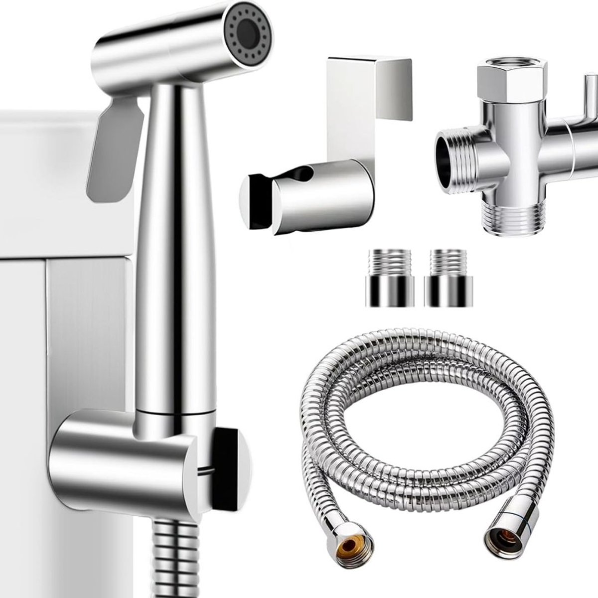 Ploutos® Bidet - Bidet Toilet - Bidet Handdouche - Bidet Sprayer - Zilver - 8cm x 3cm x 13cm