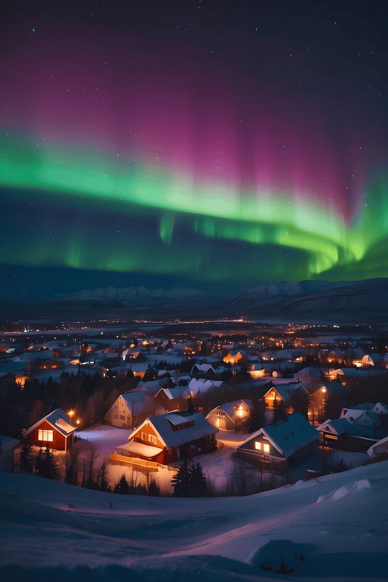 Poster Noorderlicht - Aurora Borealis - Lapland - posters - formaat 70x100cm - Aesthetic - Wanddecoratie - Moderne Kunst - Aesthetic room decor - L1570MT