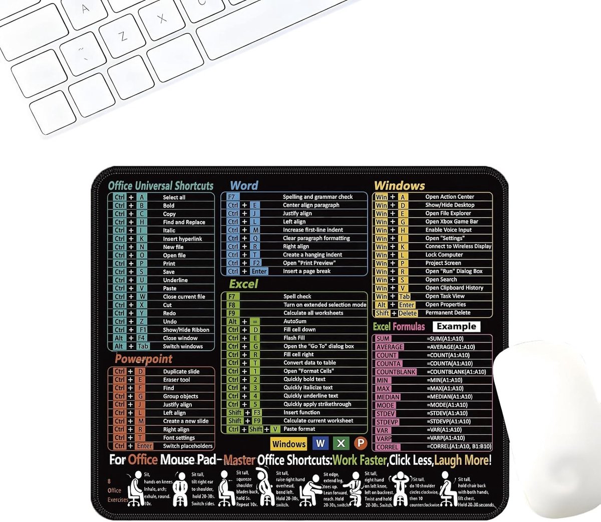 Grote Muismat 300 x 250 x 2mm voor Kantoor, Gaming en Computergebruik met Antislip Onderkant